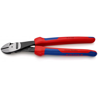 Pince coupante démultipliée 250mm Coudée à 25° - Gainage bi-matière - KNIPEX | 74 22 250