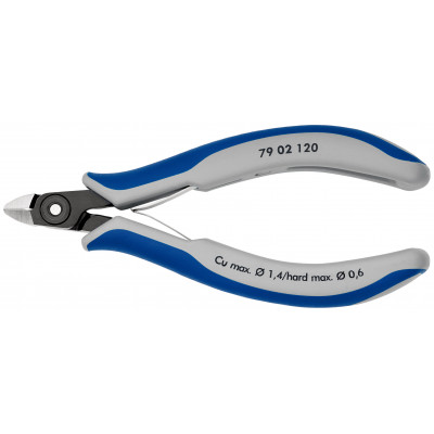 Pince coupante électronique mini-tête 120mm - Ressort - Gainage bi-matière - KNIPEX | 79 02 120