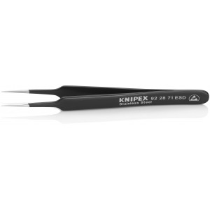 Brucelle de précision 110mm droite ESD Ultrafine Acier inoxydable antimagnétique - KNIPEX | 92 28 71 ESD