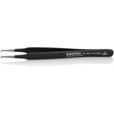 Brucelle de précision 120mm coudée 45° - ESD - Acier inoxydable antimagnétique - KNIPEX | 92 08 78 ESD