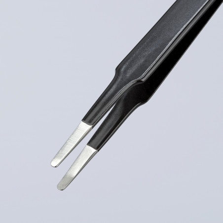 Brucelle de précision 120mm droite - ESD - Pointes rondes effilées - Acier Inox - KNIPEX | 92 58 74 ESD