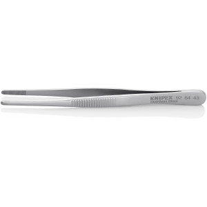 Brucelle de précision 120mm droite - Pointes rondes - Acier chromé - KNIPEX | 92 64 43