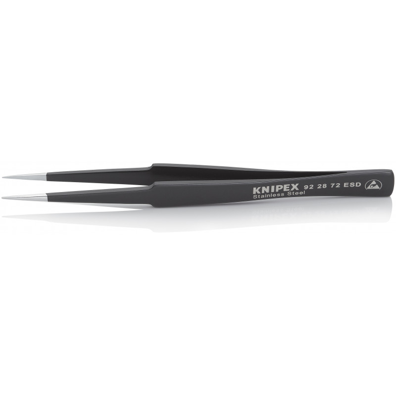 Brucelle de précision 135mm droite ESD Ultrafine Acier inoxydable antimagnétique - KNIPEX | 92 28 72 ESD