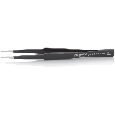 Brucelle de précision 135mm droite ESD Ultrafine Acier inoxydable antimagnétique - KNIPEX | 92 28 72 ESD