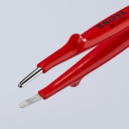 Brucelle de précision 145mm droite - Isolée 1000V - Pointes rondes Acier chromé - KNIPEX | 92 67 63