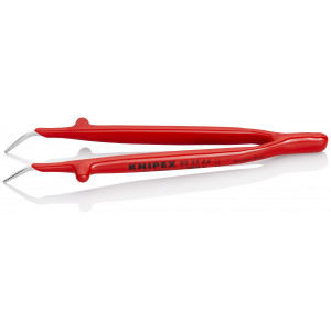 Brucelle de précision 150mm coudée 45° - Isolée 1000V - Pointue - Acier chromé - KNIPEX | 92 37 64