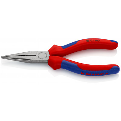 Pince à becs demi-ronds 160mm avec tranchant - Gainage bi-matière - KNIPEX | 25 02 160