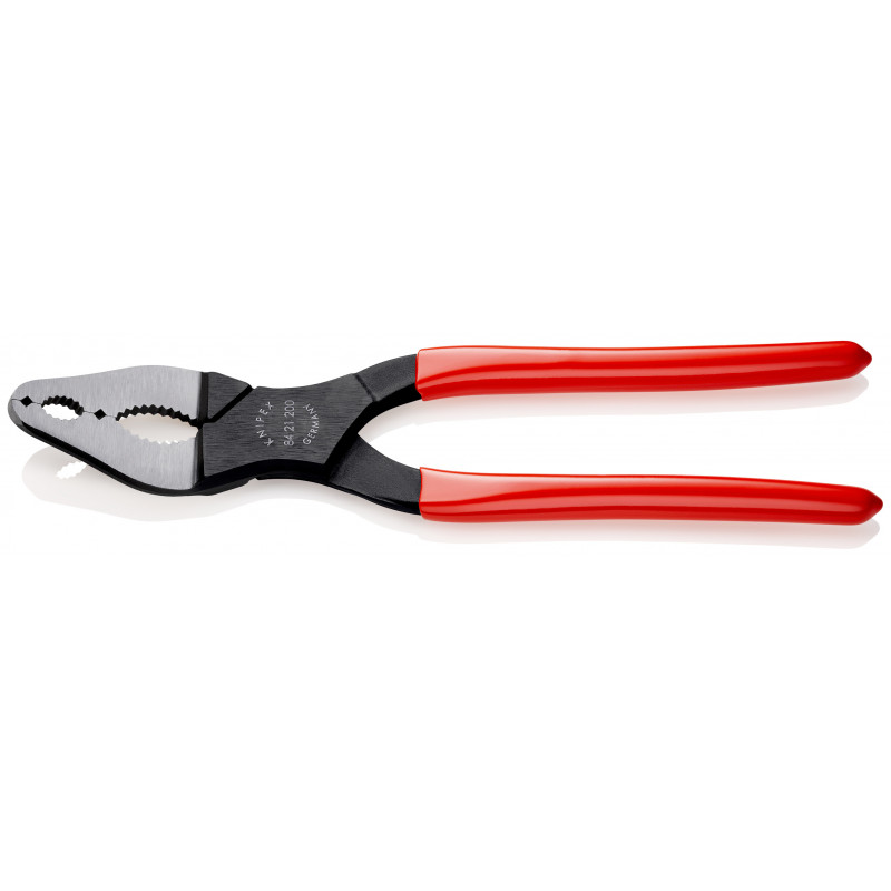 Pince à cônes noire tête étroite polie 200mm coudée à 20° - Gainage PVC - KNIPEX | 84 21 200