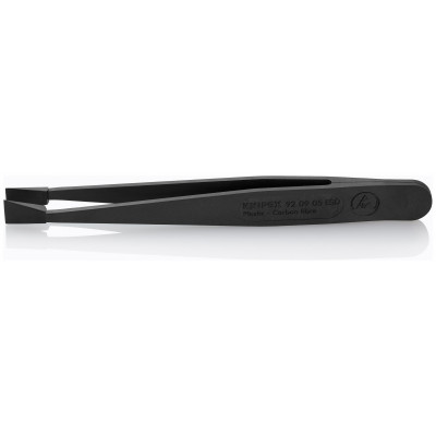 Pince brucelle en plastique 115mm ESD rectangulaire large - KNIPEX | 92 09 05 ESD