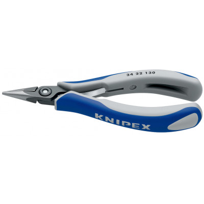 Pince de préhension de précision - Becs demi-ronds - 130mm - Gainage bi-matière - KNIPEX | 34 22 130