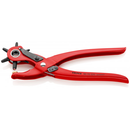 Pince emporte-pièces revolver - 220mm - 6 buses interchangeables - KNIPEX | 90 70 220