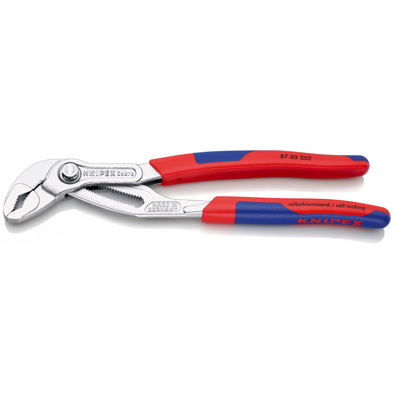 Pince multiprise Cobra® 250mm - Gainage bi-matière - Chromée - Capacité 46mm - KNIPEX | 87 05 250