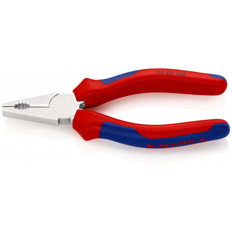 Pince universelle 140mm avec tranchant - Gainage bi-matière - Chromée - KNIPEX | 03 05 140