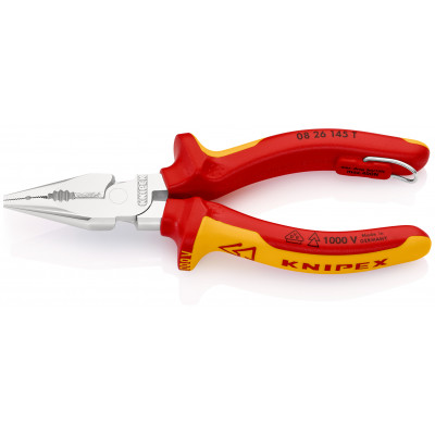 Pince universelle 145mm avec tranchant - Bi-matière Chromée 1000V - Antichute - KNIPEX | 08 26 145 T