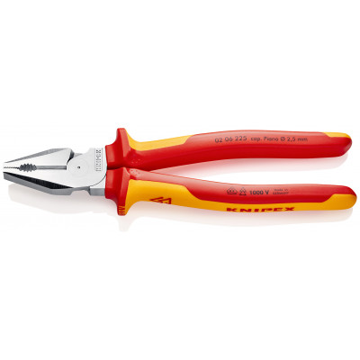 Pince universelle à forte démultiplication 225mm - Bi-matière - Chromée - 1000V - KNIPEX | 02 06 225