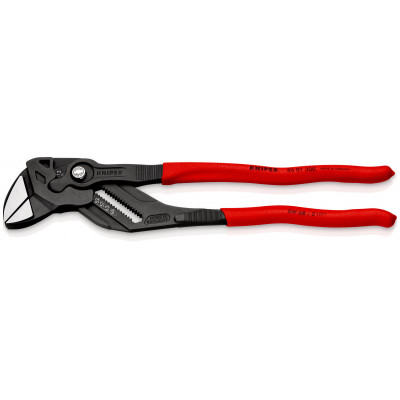 Pince-clé noire tête polie 300 mm - Gainage PVC - Capacité 68mm - KNIPEX | 86 01 300