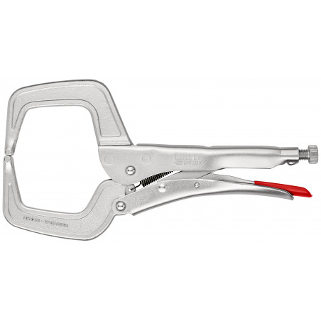 Pince-étau à souder 280mm - Bords hauts - Zinguée brillante - Capacité 90mm - KNIPEX | 42 34 280