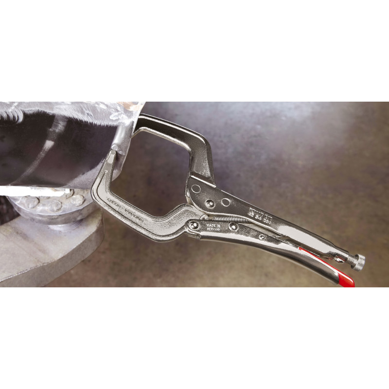 Pince-étau à souder 280mm - Bords hauts - Zinguée brillante - Capacité 90mm - KNIPEX | 42 34 280