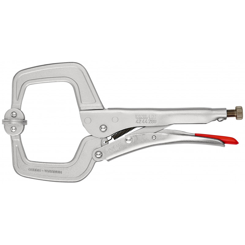 Pince-étau à souder 280mm - Mâchoires mobiles Zinguée brillante - Capacité 90mm - KNIPEX | 42 44 280
