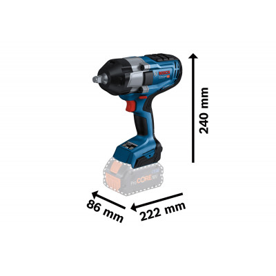 Boulonneuse gds 18v-1000 solo l-boxx - BOSCH | 0 601 9J8 301