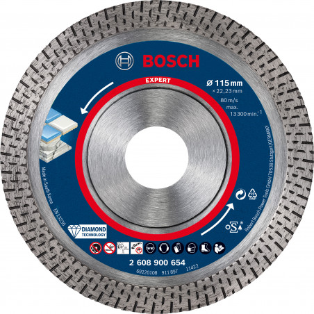 Disque diamant Hard Ceramic EXPERT 115x22,23x1.4x10mm - BOSCH | 2 608 900 654