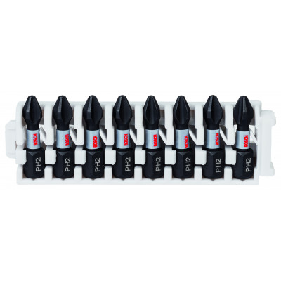 Kit 8 Embouts de vissage qualité Impact 8xPH2 25mm - BOSCH | 2 608 522 324