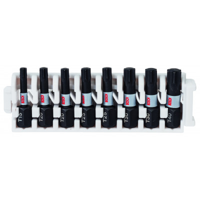 Kit 8 Embouts de vissage qualité Impact T15 2xT20 2xT25 2xT30 T40 25mm - BOSCH | 2 608 522 322