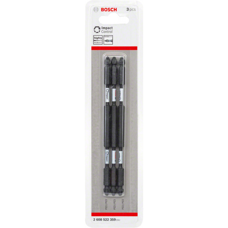 Kit 3 Embouts de vissage qualité Impact double tête PZ2-PZ2 150 mm - BOSCH | 2 608 522 359