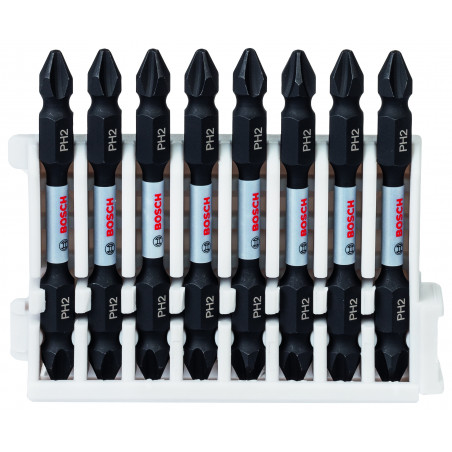Kit 8 Embouts de vissage qualité Impact double tête 8xPH2 65mm - BOSCH | 2 608 522 337