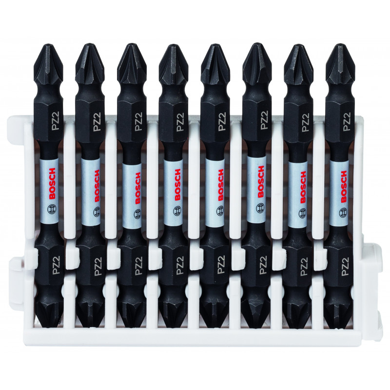 Kit 8 Embouts de vissage qualité Impact double tête 8xPZ2 65mm - BOSCH | 2 608 522 338