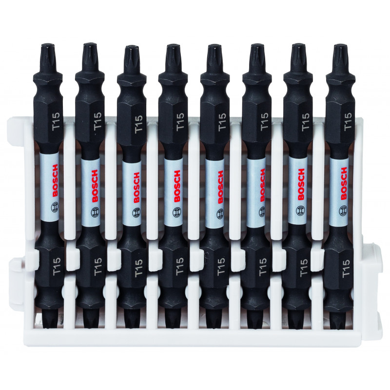 Kit 8 Embouts de vissage qualité Impact double tête 8xT15 65mm - BOSCH | 2 608 522 342