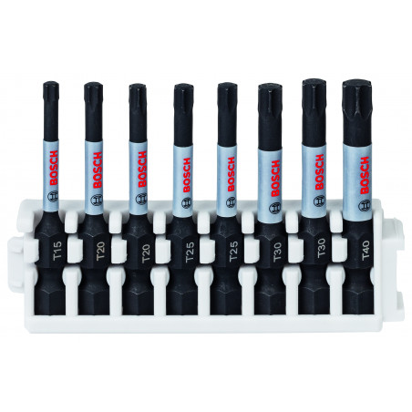 Kit 8 Embouts de vissage qualité Impact T15 2xT20 2xT25 2xT30 T40 50 mm - BOSCH | 2 608 522 329