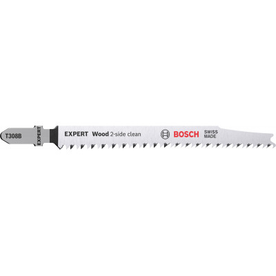 100 Lames scie sauteuse EXPERT HCS Sans éclat Bois 117mm T308B - BOSCH | 2 608 900 553