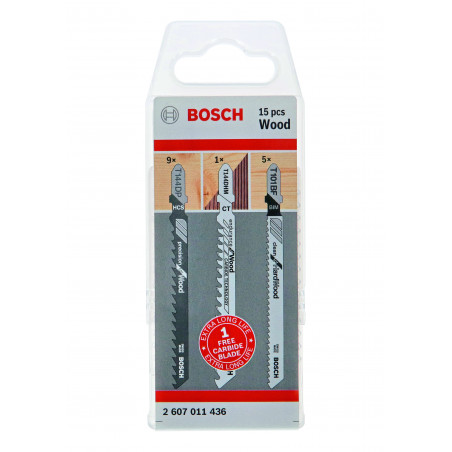 Coffret 14+1 lames scie sauteuse spécial bois - BOSCH | 2 607 011 436