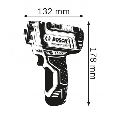Perceuse visseuse gsr 12v-15 fc 2x2,0ah gal 1230 cc - BOSCH | 0 601 9F6 006