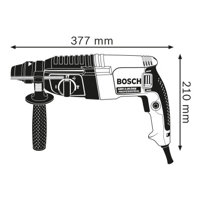 Perforateur sds-plus gbh 2-26 + mandin à clé + adaptateur - boite plastique - BOSCH | 0 611 2A3 002