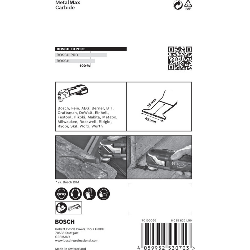 Lame Plongeante EXPERT Starlock Carbure Extra Métal 45mm AIZ45AIT - BOSCH | 2 608 900 018