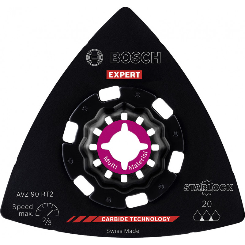 Plateau de ponçage EXPERT Starlock Carbure Multimaterial 90mm AVZ90RT2 - BOSCH | 2 608 900 045
