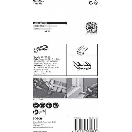 Lame Plongeante EXPERT StarlockMax Carbure Extra Multimaterial 32mm MAII32APIT - BOSCH | 2 608 900 031