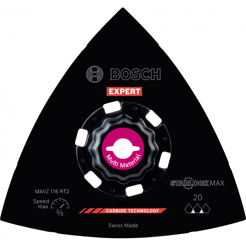 Plateau de ponçage EXPERT StarlockMax Carbure Multimaterial 116mm MAVZ116RT2 - BOSCH | 2 608 900 052