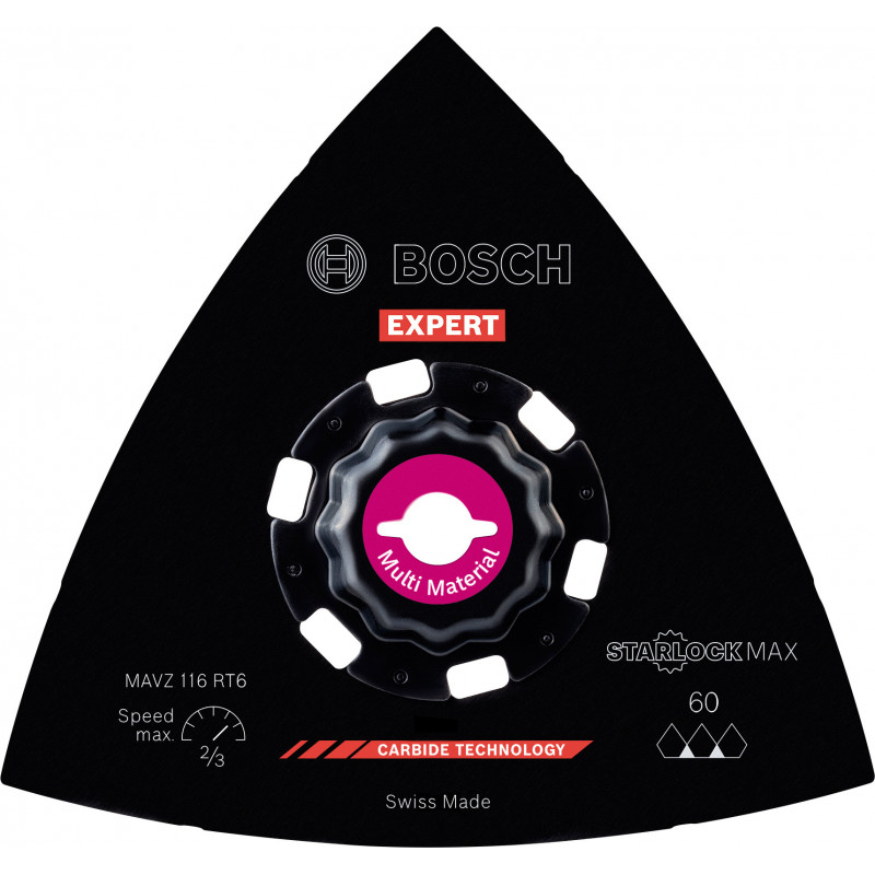 Plateau de ponçage EXPERT StarlockMax Carbure Multimaterial 116mm MAVZ116RT6 - BOSCH | 2 608 900 054