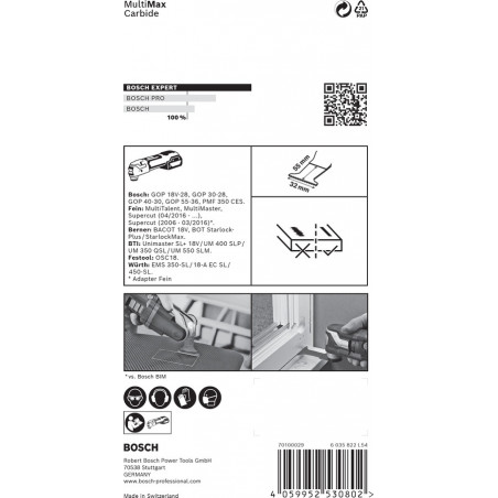Lame Plongeante EXPERT StarlockPlus Carbure Extra Multimaterial 32mm PAIZ32APIT - BOSCH | 2 608 900 028