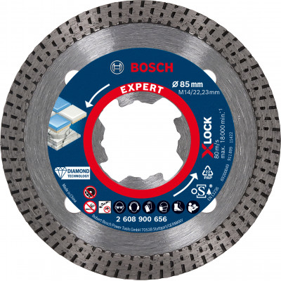 Disque diamant XLOCK Hard Ceramic EXPERT 85x22,23x1.6x7mm - BOSCH | 2 608 900 656