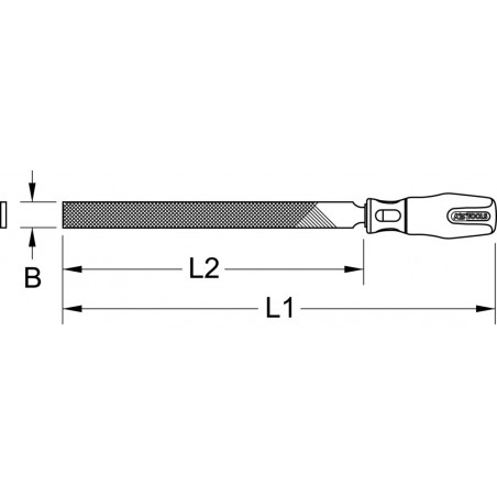 Lime plate demi-douce  emmanchée , L.350 mm KS Tools | 157.0008