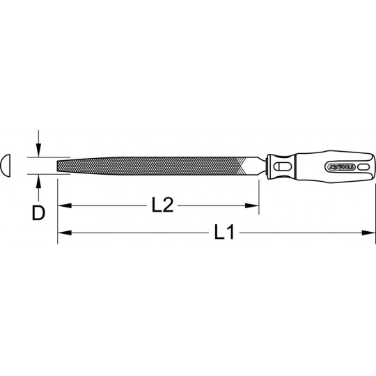 Lime triangulaire bâtarde sans manche, L.300 mm KS Tools | 161.0427