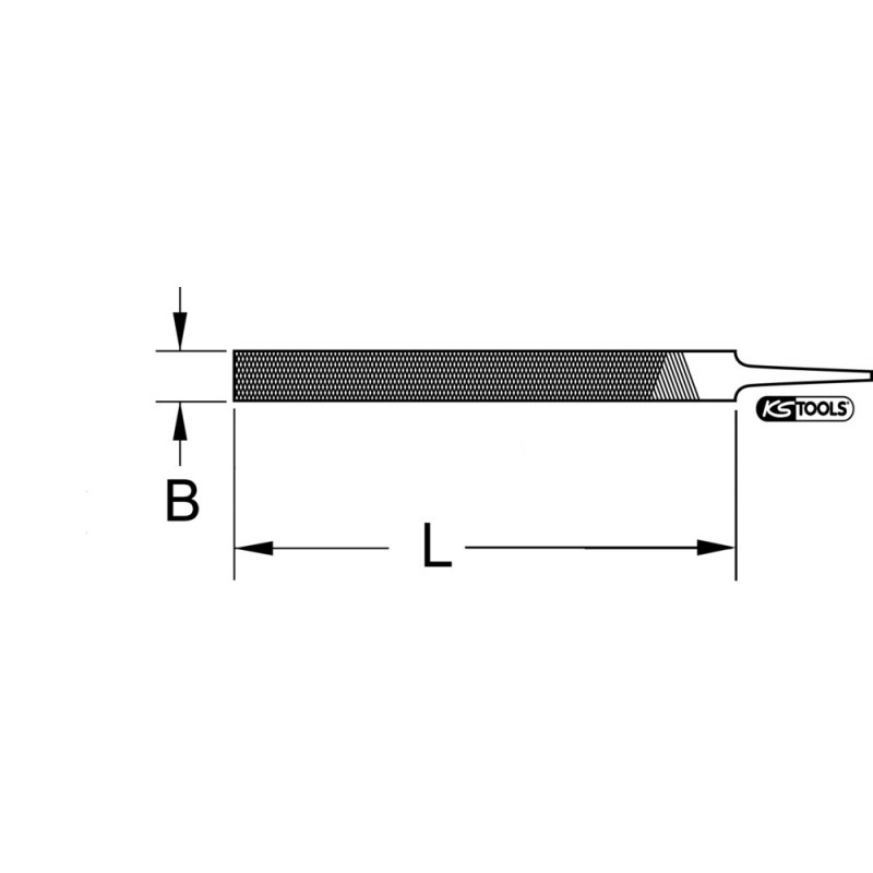 Lime plate bâtarde sans manche , L.200 mm KS Tools | 161.0025