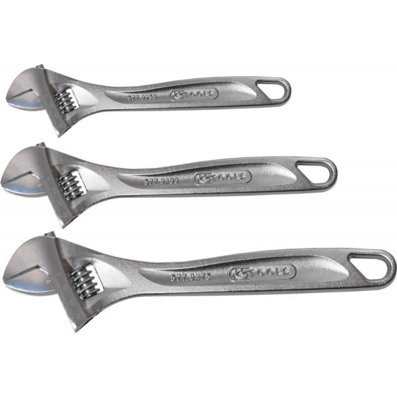 Jeu de 3 clés à molette, 10'' - 12'' - 15'' KS Tools | 577.0399
