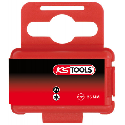 Boîte de 5 embouts de vissage TORX®, L.25 mm - 1/4'' - T15 KS Tools | 911.2316