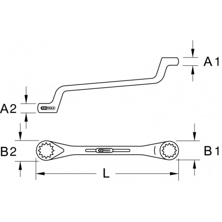 Clé polygonale contre-coudée, 18x19 mm KS Tools | 920.0218