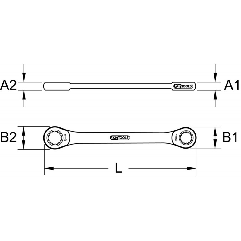 Clé polygonale à cliquet GEARplus®, 10x11 mm KS Tools | 503.4503